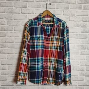 American Eagle Outfitters Colorful Plaid Button Down Shirt